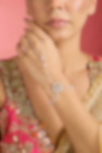 Rose Gold Finish Kundan Polki Hathphool by Swabhimann Jewellery at Pernia's Pop Up Shop