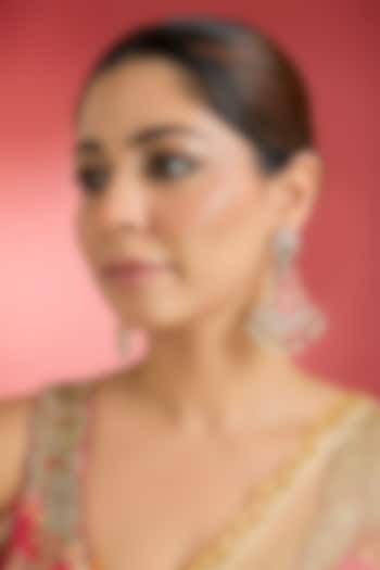 Rose Gold Finish Green Kundan Polki Chandbali Earrings by Swabhimann Jewellery at Pernia's Pop Up Shop