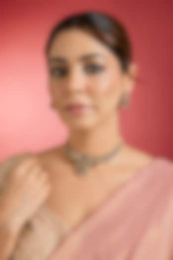 Gold Finish Kundan Polki & Ruby Hasli Necklace Set by Swabhimann Jewellery at Pernia's Pop Up Shop