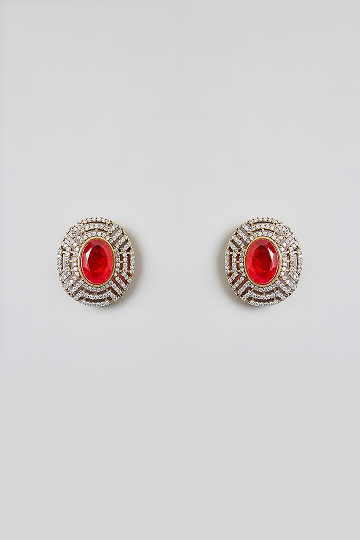 Gold Finish Ruby & Kundan Polki Choker Necklace Set by Swabhimann Jewellery at Pernia's Pop Up Shop