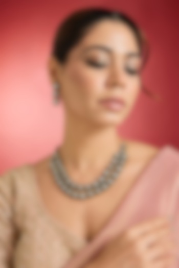 Gold Finish Green Kundan Polki Layered Necklace Set by Swabhimann Jewellery at Pernia's Pop Up Shop