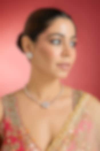 Rose Gold Finish Kundan Polki Necklace Set by Swabhimann Jewellery at Pernia's Pop Up Shop