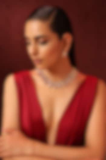 Gold Finish Red Kundan Polki & Pearl Necklace Set by Swabhimann Jewellery at Pernia's Pop Up Shop