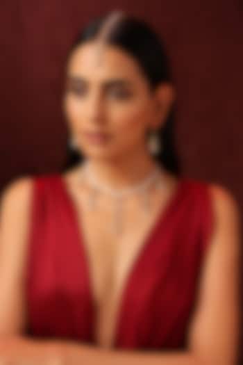 Gold Finish White Kundan Polki & Pearl Necklace Set by Swabhimann Jewellery at Pernia's Pop Up Shop