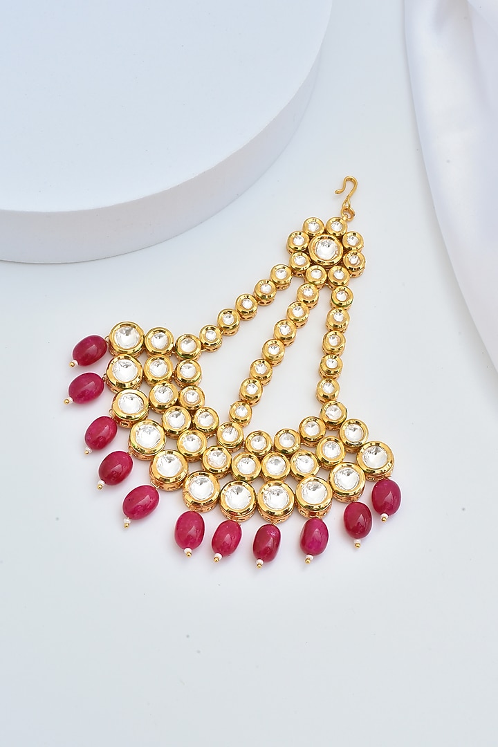 Gold Finish Kundan Polki Pasa by Swabhimann Jewellery at Pernia's Pop Up Shop