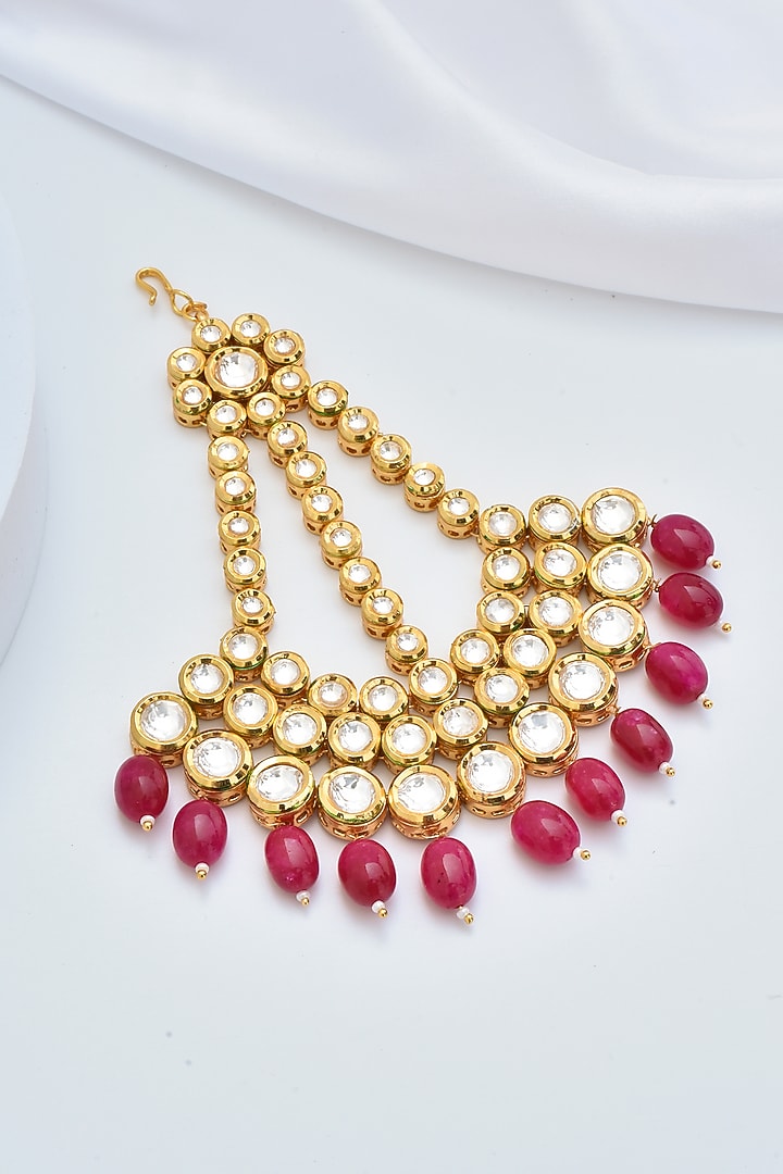 Gold Finish Kundan Polki Pasa by Swabhimann Jewellery at Pernia's Pop Up Shop