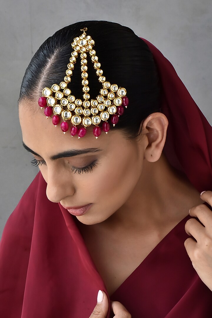 Gold Finish Kundan Polki Pasa by Swabhimann Jewellery at Pernia's Pop Up Shop