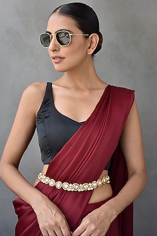 Gold Finish Kundan Polki Kamarband by Swabhimann Jewellery