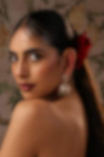 Gold Finish Green Kundan Polki Jhumka Earrings by Swabhimann Jewellery at Pernia's Pop Up Shop