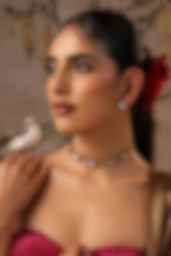 Gold Finish Kundan Polki Choker Necklace Set by Swabhimann Jewellery at Pernia's Pop Up Shop