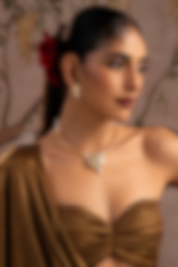 Gold Finish Kundan Polki Hasli Necklace Set by Swabhimann Jewellery at Pernia's Pop Up Shop