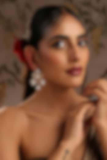 Gold Finish Kundan Polki Dangler Earrings by Swabhimann Jewellery at Pernia's Pop Up Shop