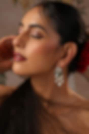 Gold Finish Emerald Kundan Polki Dangler Earrings by Swabhimann Jewellery at Pernia's Pop Up Shop