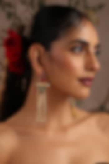 Gold Finish Emerald & Ruby Stone Dangler Earrings by Swabhimann Jewellery at Pernia's Pop Up Shop