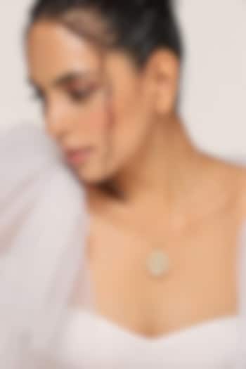 Gold Finish Kundan Polki Pendant Necklace by Swabhimann Jewellery at Pernia's Pop Up Shop