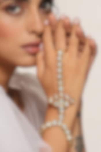 Gold Finish Kundan Polki Hathphool by Swabhimann Jewellery at Pernia's Pop Up Shop