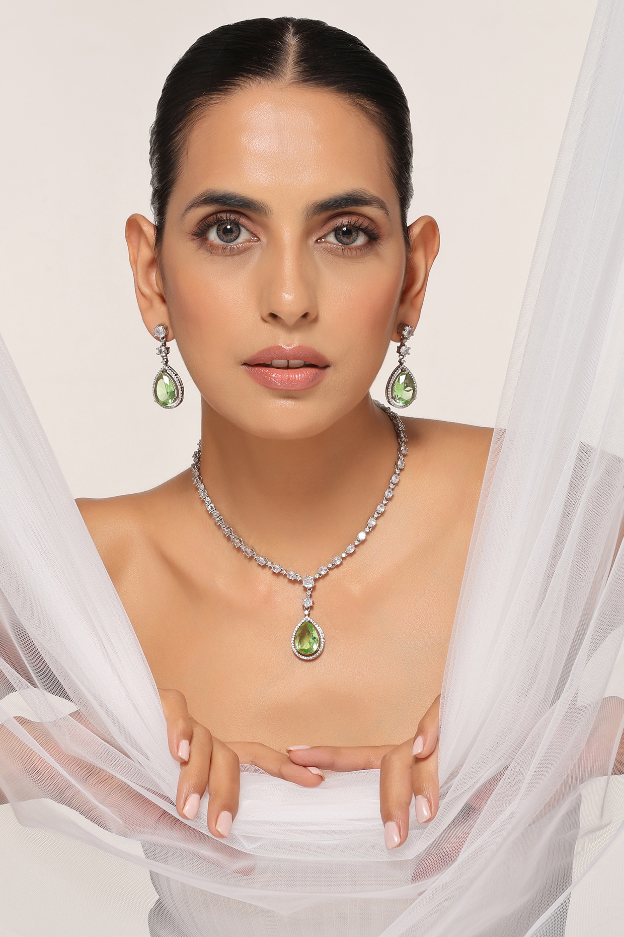 Artificial sale emerald necklace