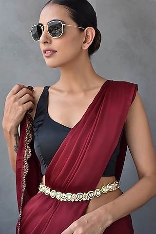 Gold Finish Kundan Polki Kamarband by Swabhimann Jewellery