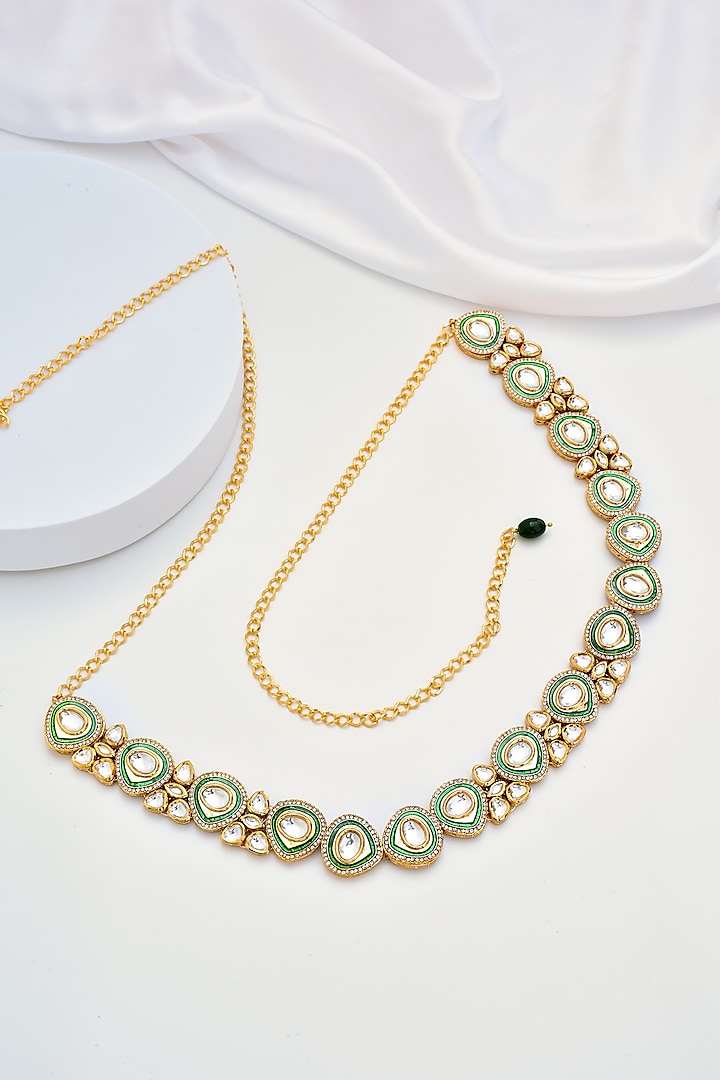 Gold Finish Kundan Polki Kamarband by Swabhimann Jewellery at Pernia s Pop Up Shop
