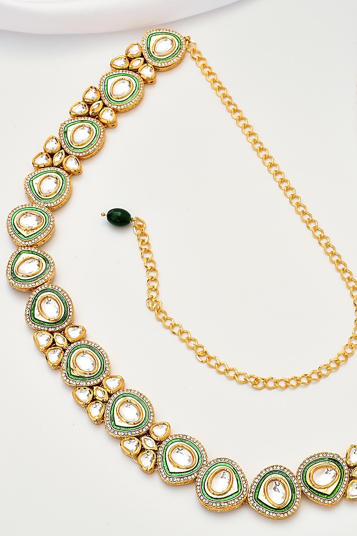 Gold Finish Kundan Polki Kamarband by Swabhimann Jewellery at Pernia's Pop Up Shop