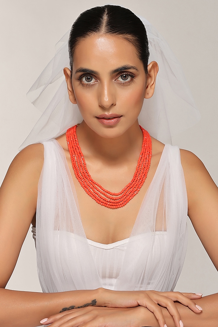 Gold Finish Beaded Necklace by Swabhimann Jewellery at Pernia's Pop Up Shop