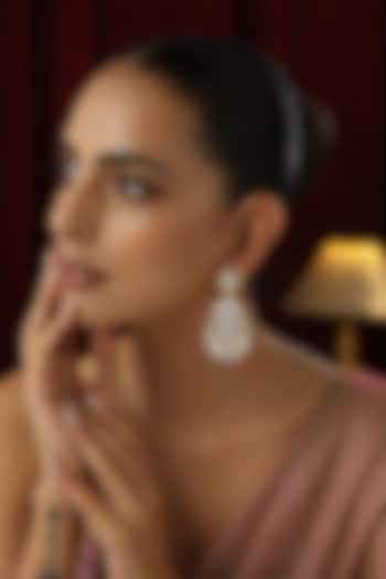 Gold Finish Kundan Polki Dangler Earrings by Swabhimann Jewellery at Pernia's Pop Up Shop