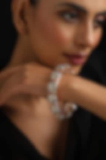 Rose Gold Finish Green Kundan Polki Pacheli Kada by Swabhimann Jewellery at Pernia's Pop Up Shop