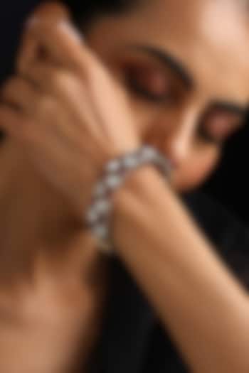 Gold Finish Red Kundan Polki Kada by Swabhimann Jewellery at Pernia's Pop Up Shop