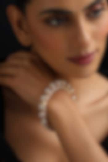 Rose Gold Finish Kundan Polki Pacheli Kada by Swabhimann Jewellery at Pernia's Pop Up Shop