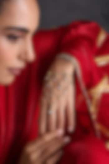 Gold Finish Kundan Polki Handcrafted Haathphool by Swabhimann Jewellery at Pernia's Pop Up Shop