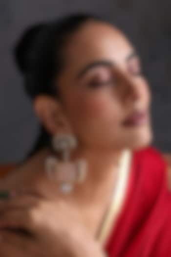 Gold Finish Multi-Colored Kundan Polki Handcrafted Dangler Earrings by Swabhimann Jewellery at Pernia's Pop Up Shop