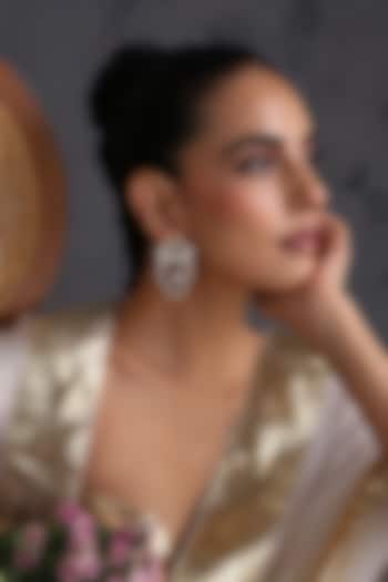 Gold Finish Ruby Stone & Kundan Polki Handcrafted Dangler Earrings by Swabhimann Jewellery at Pernia's Pop Up Shop
