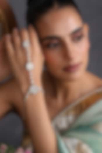 Gold Finish Kundan Polki Handcrafted Haathphool by Swabhimann Jewellery at Pernia's Pop Up Shop