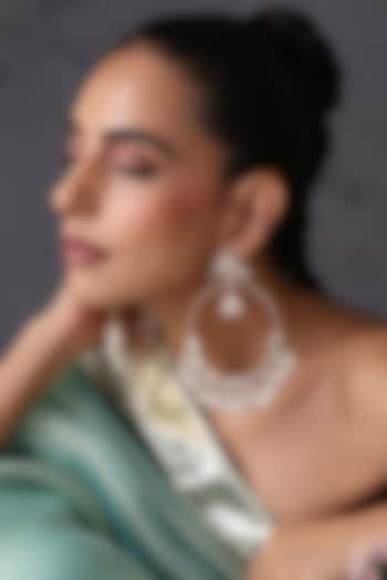 Gold Finish Multi-Colored Kundan Polki Jadau Chandbali Earrings by Swabhimann Jewellery at Pernia's Pop Up Shop