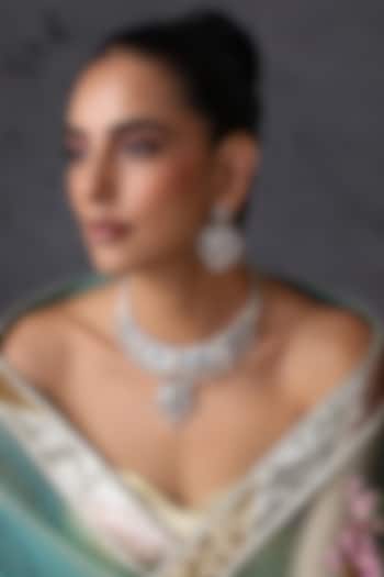 Gold Finish Blue Kundan Polki Jadau Necklace Set by Swabhimann Jewellery at Pernia's Pop Up Shop