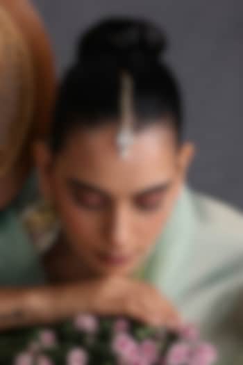 Gold Finish Kundan Polki Handcrafted Maangtikka by Swabhimann Jewellery at Pernia's Pop Up Shop