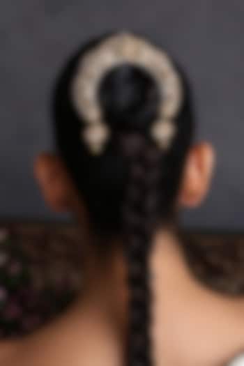 Gold Finish Temple Work Braid Pin by Swabhimann Jewellery at Pernia's Pop Up Shop