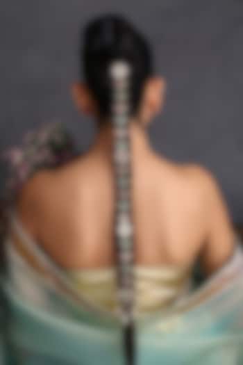 Gold Finish Multi-Colored Kundan Polki Handcrafted Hair Accessory by Swabhimann Jewellery at Pernia's Pop Up Shop