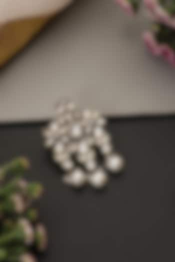 White Gold Finish Kundan Polki Handcrafted Brooch by Swabhimann Jewellery at Pernia's Pop Up Shop