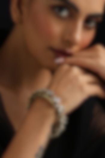 Gold Finish Kundan Polki Openable Kada by Swabhimann Jewellery at Pernia's Pop Up Shop