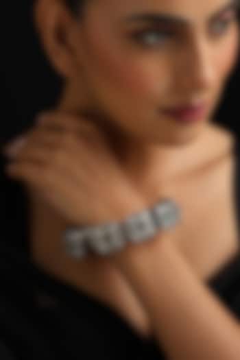 Gold Finish Green Kundan Polki Openable Kada by Swabhimann Jewellery at Pernia's Pop Up Shop