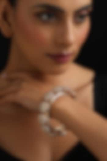 Rose Gold Finish Kundan Polki Openable Kada by Swabhimann Jewellery at Pernia's Pop Up Shop