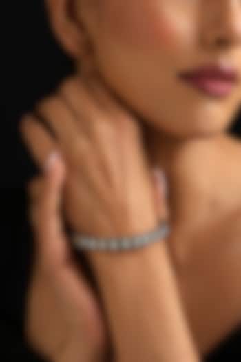 Gold Finish Green Kundan Polki Openable Kada by Swabhimann Jewellery at Pernia's Pop Up Shop