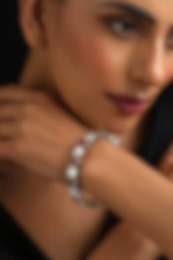 Gold Finish Red Kundan Polki Openable Kada by Swabhimann Jewellery at Pernia's Pop Up Shop