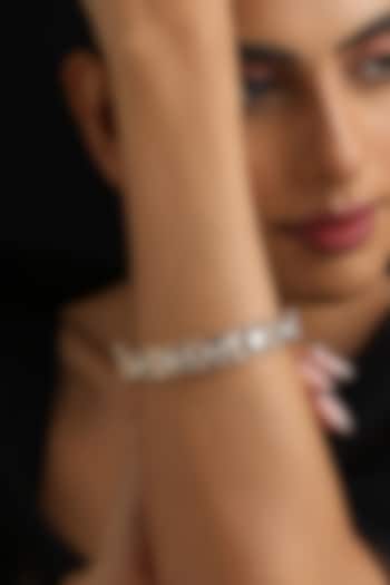 Rose Gold Finish Green Kundan Polki Openable Kada by Swabhimann Jewellery at Pernia's Pop Up Shop