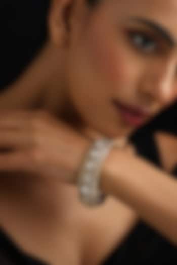 Gold Finish Kundan Polki Openable Kada by Swabhimann Jewellery at Pernia's Pop Up Shop