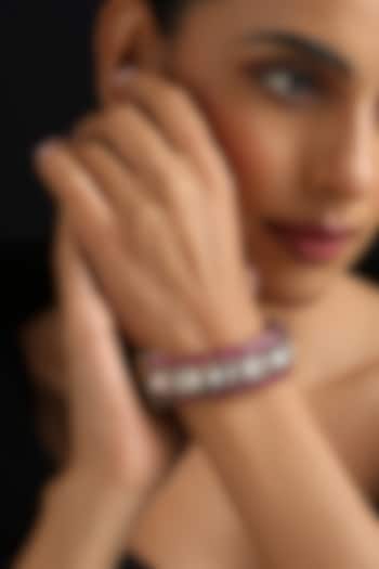 Gold Finish Red Kundan Polki Openable Kada by Swabhimann Jewellery at Pernia's Pop Up Shop