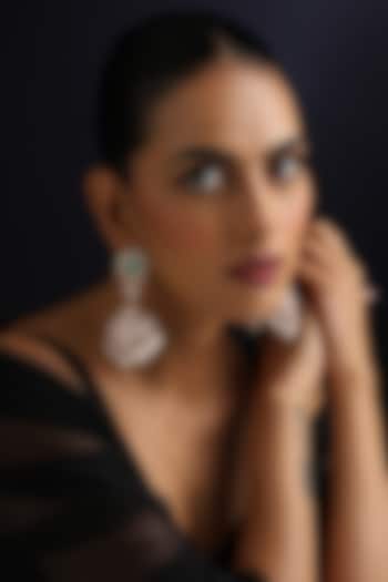 Rose Gold Finish Multi-Colored Kundan Polki Jhumka Earrings by Swabhimann Jewellery at Pernia's Pop Up Shop