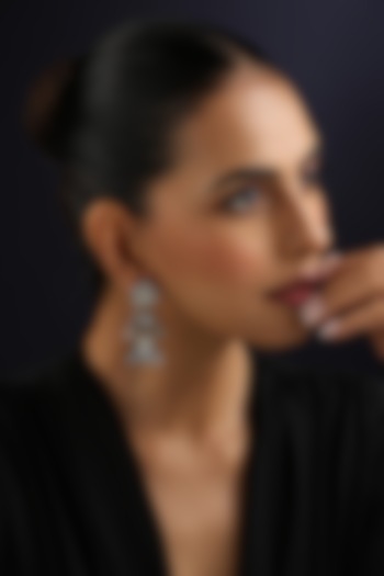 White Finish Kundan Polki Jhumka Earrings by Swabhimann Jewellery at Pernia's Pop Up Shop