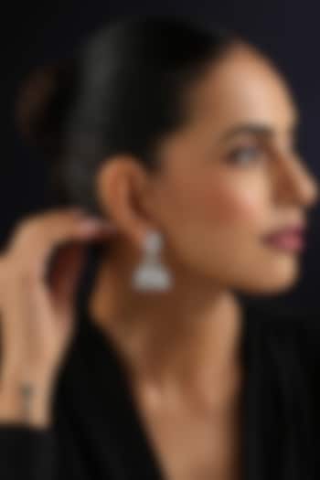 White Finish Red Kundan Polki Jhumka Earrings by Swabhimann Jewellery at Pernia's Pop Up Shop